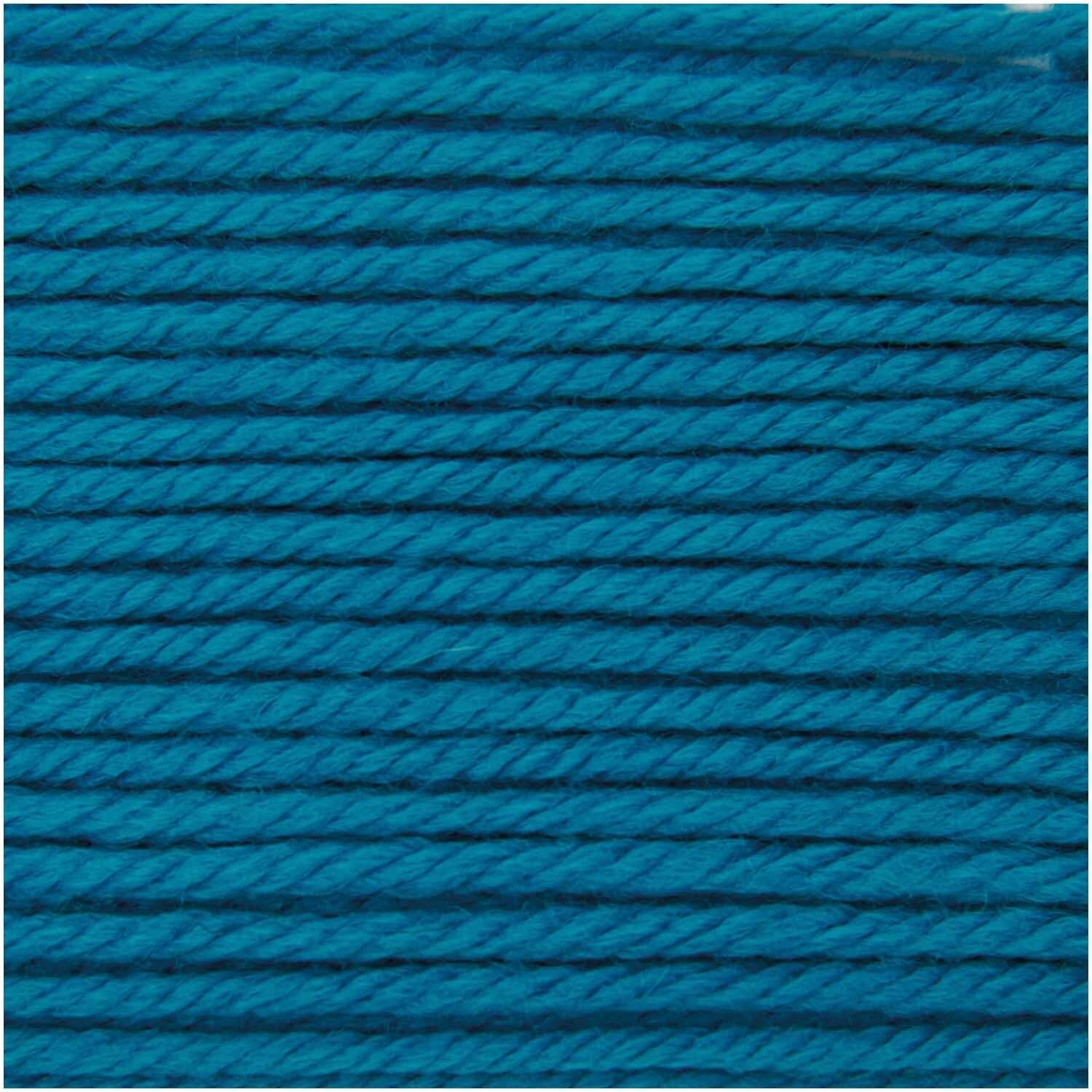 Rico Design Essentials Mega Wool Chunky Wolle Türkis – 100 g, 125 m, 55% Schurwolle/45% Polyacryl, Nadel 6 mm