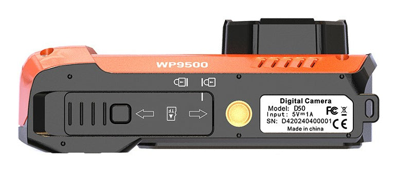 AgfaPhoto WP9500 – Unterwasserkamera, wasserdicht bis 3 m, 18×, 24 MP, 4K, Orange
