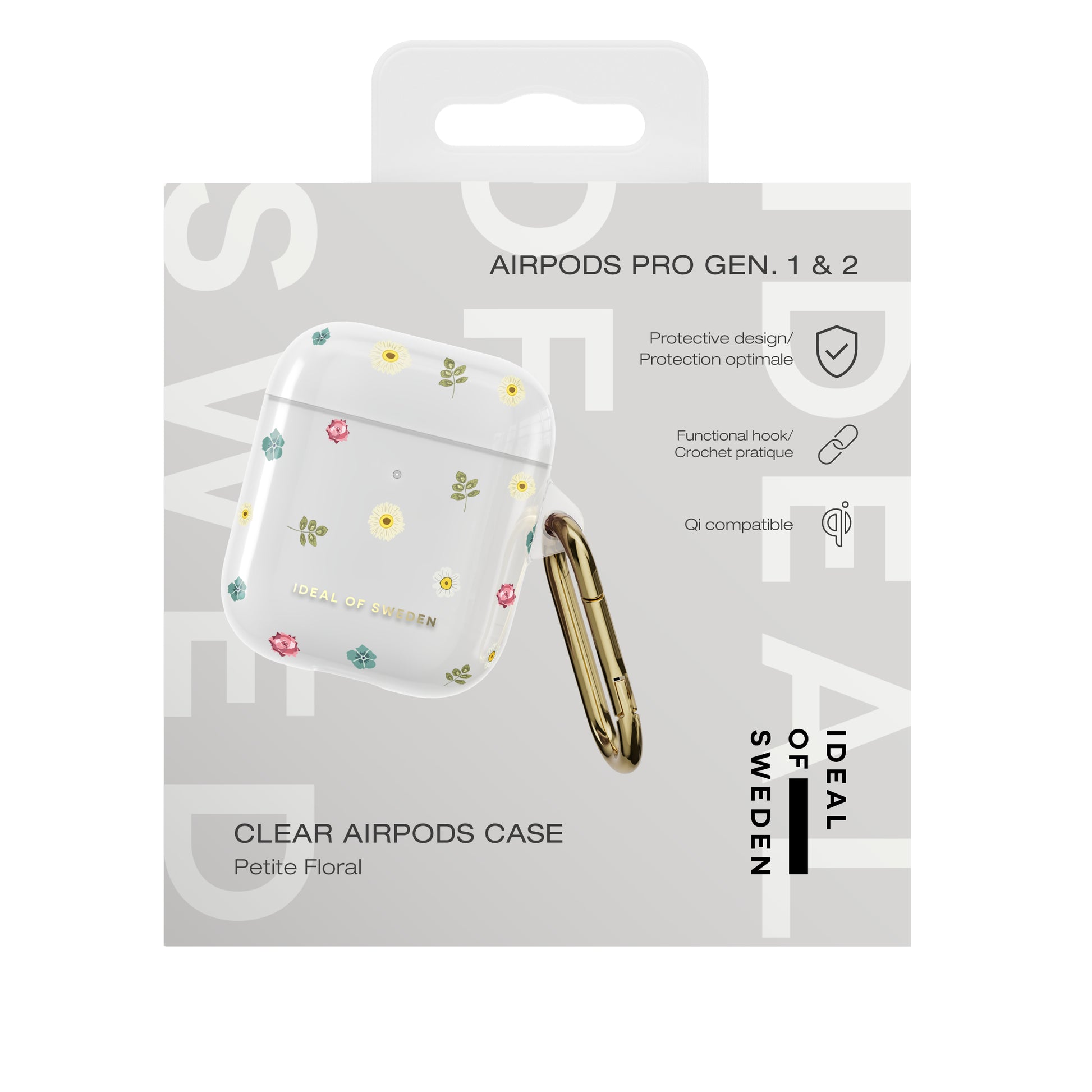 iDeal of Sweden Schutzhülle – für AirPods (1. & 2. Gen.) – TPU – Transparent, Blumenmuster