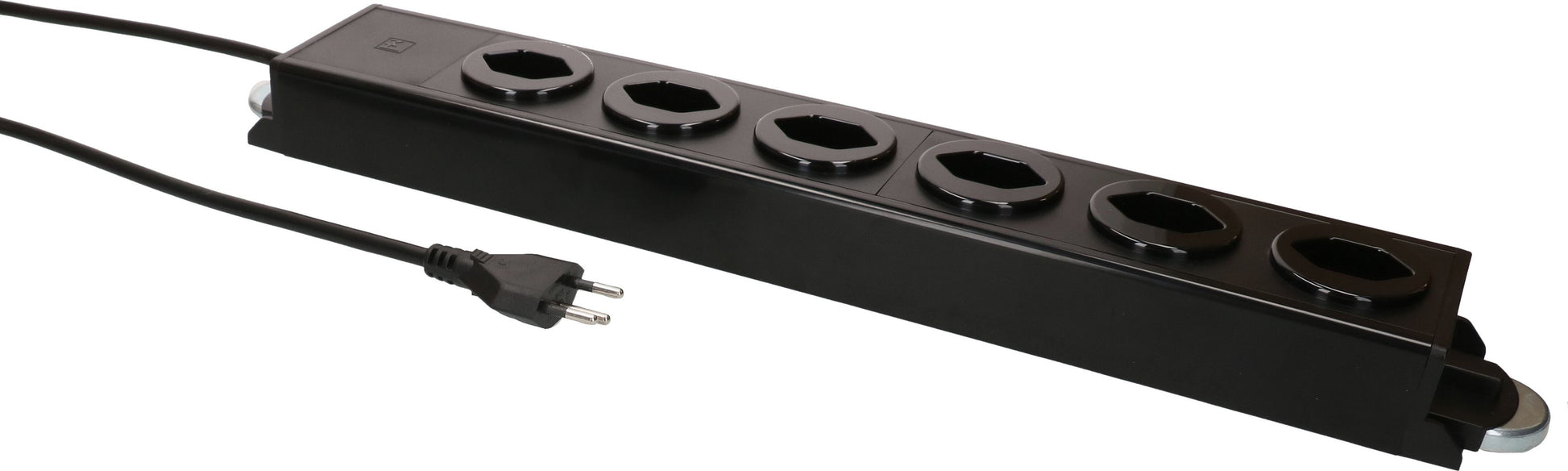 Max Hauri AG Max Hauri POWER-LINE Steckdosenleiste, 6×T13, ohne Schalter, 1,5 m, Überstromschutz, Eingang T12 – schwarz