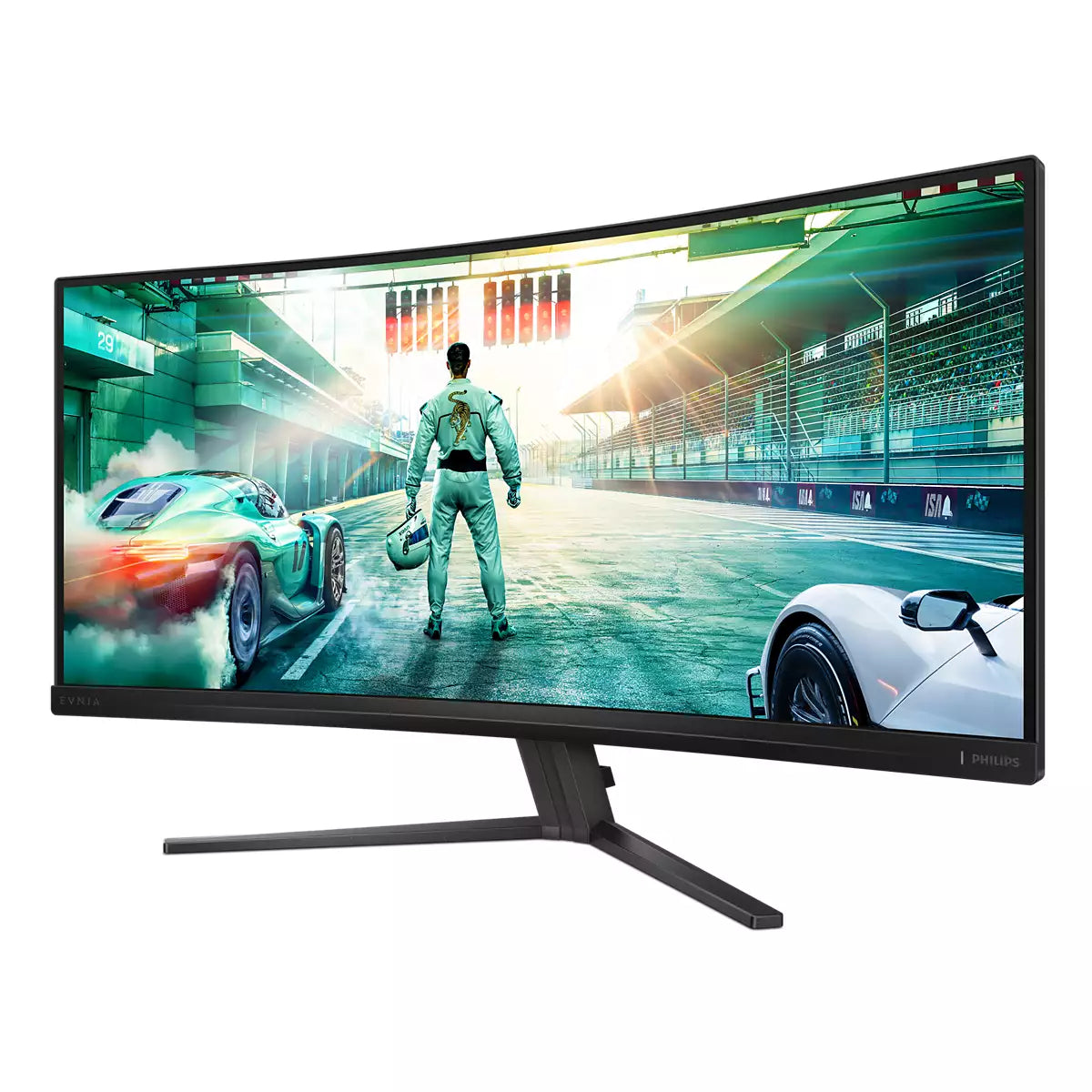 Philips 34M2C3500L/00 – Monitor, 34", VA, 180 Hz, 300 cd/m², Gebogen, Adaptive Sync, VESA 100 × 100, Schwarz