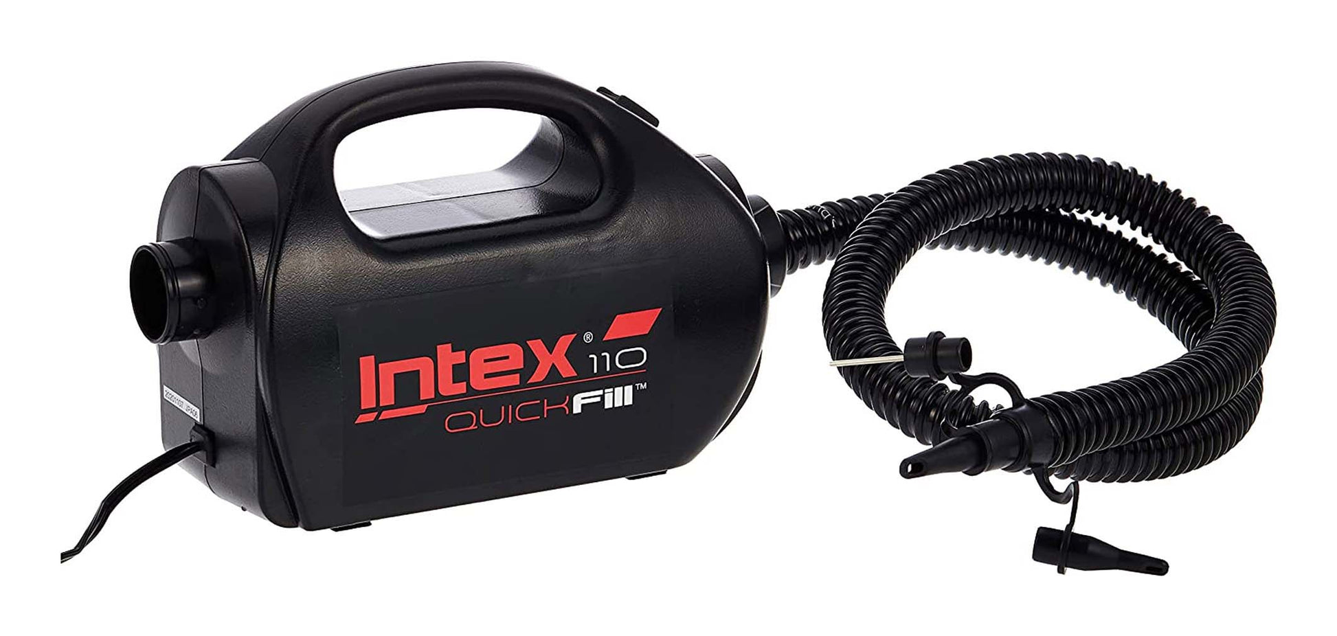 Intex Elektrische Luftpumpe – 220–240 V, 12 V (Zigarettenanzünder), Bostonventil – Schwarz