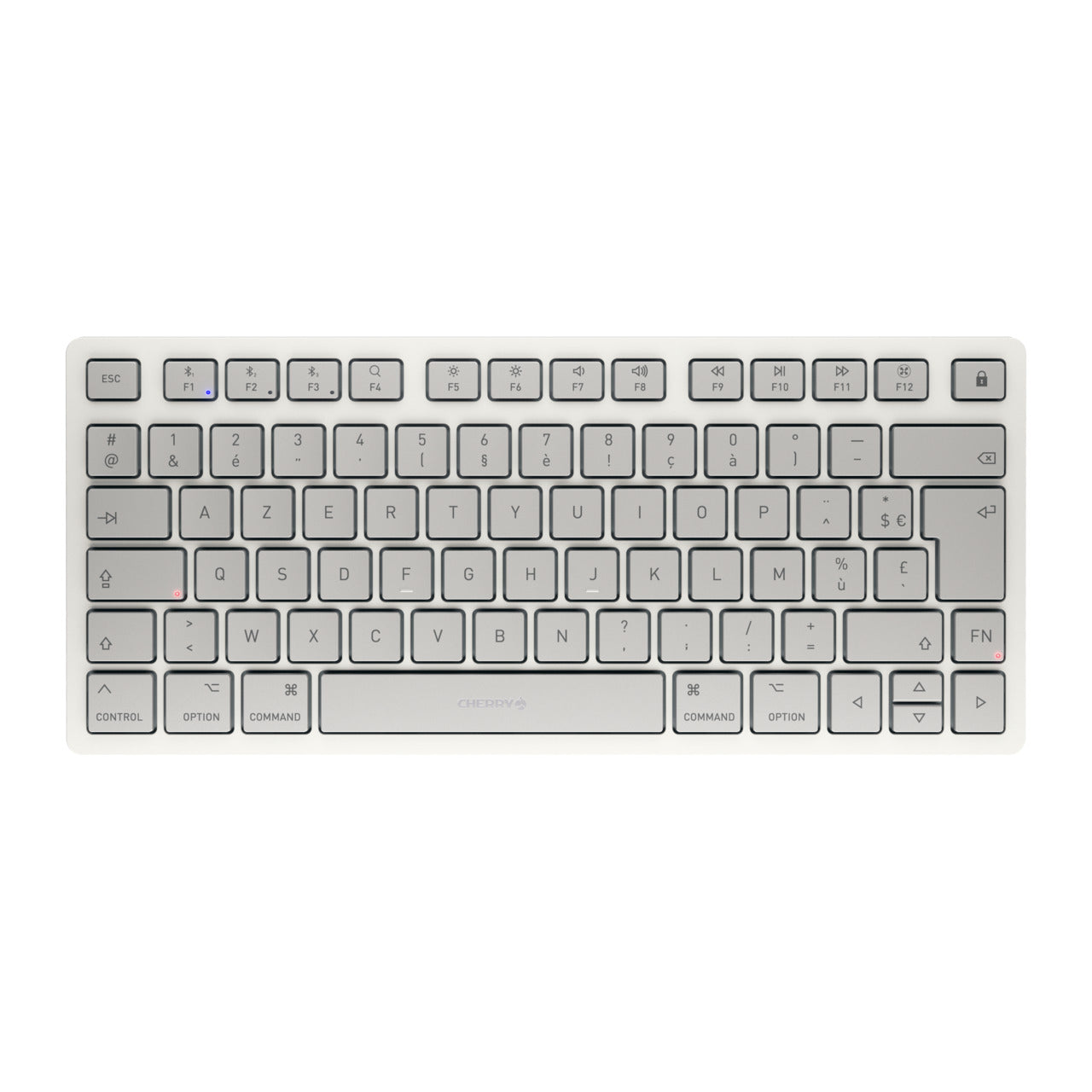 CHERRY KW 7100 Mini – Tastatur, kabellos (Bluetooth), FR-Layout (FR), Weiss – für macOS