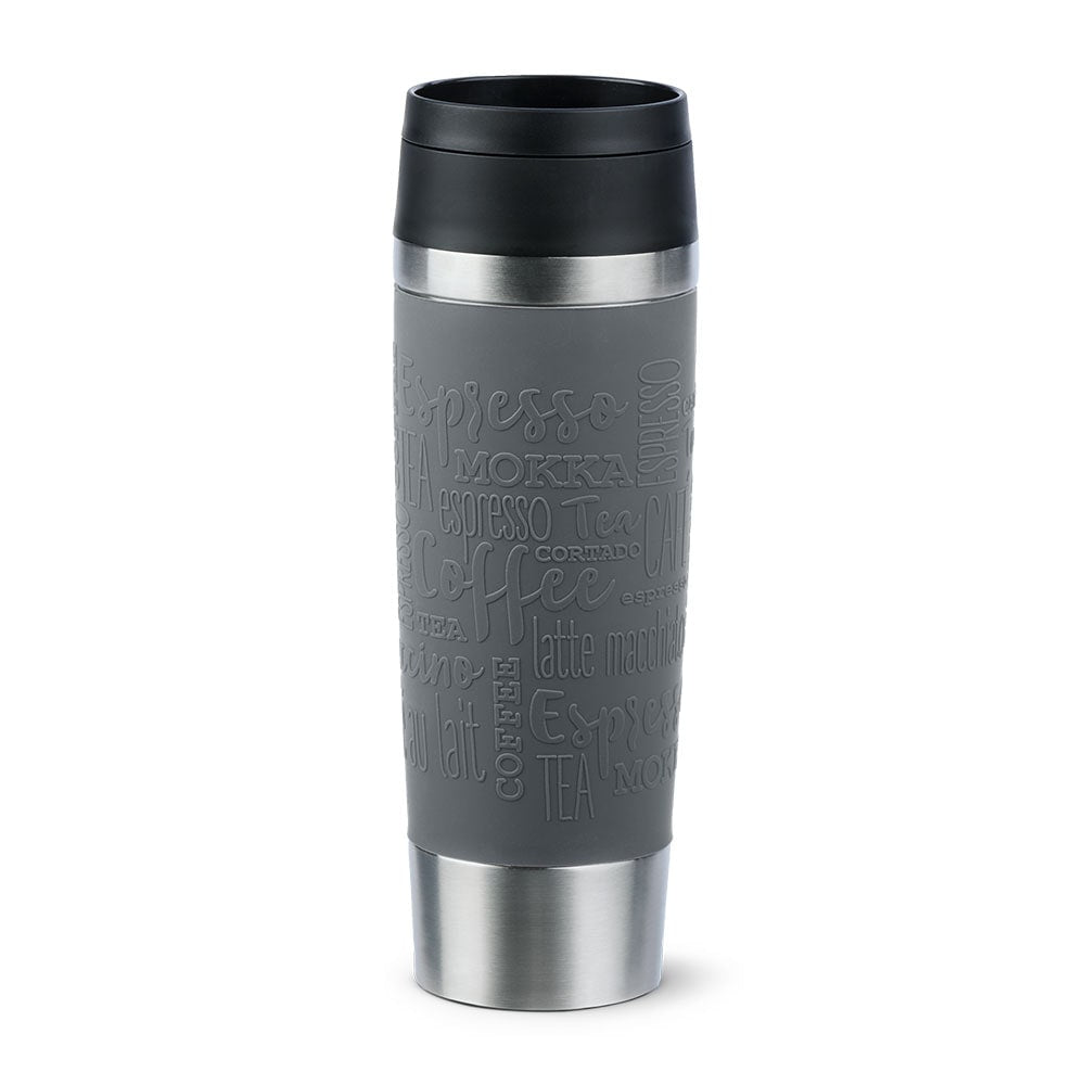 EMSA Travel Mug Classic Thermobecher 500 ml – doppelwandig, Edelstahl, grau