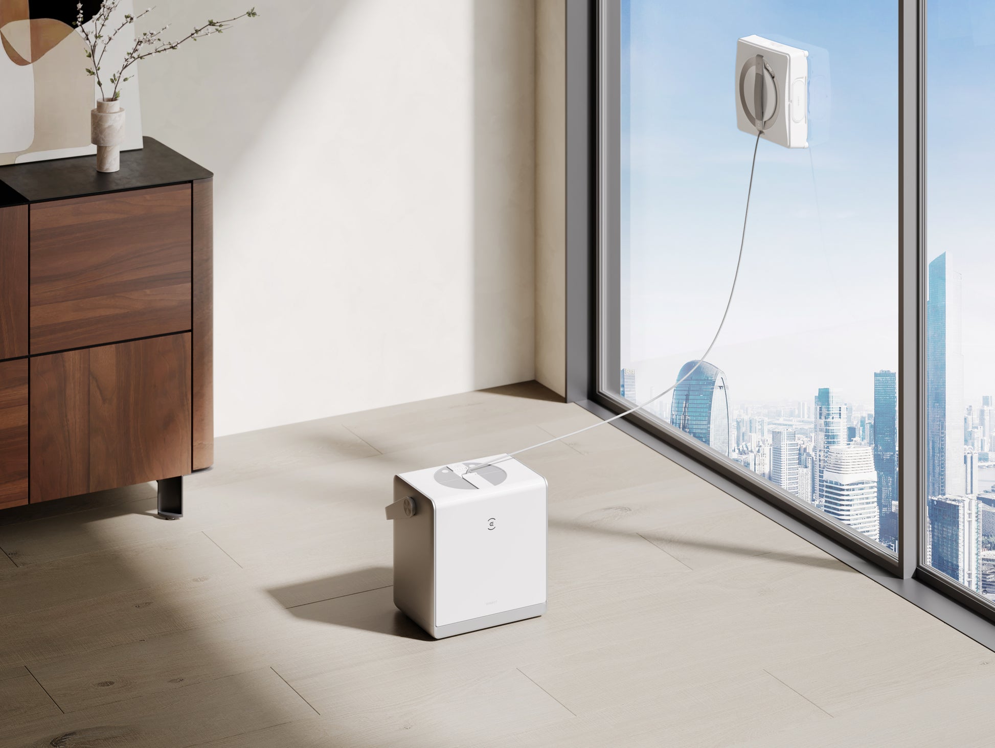 Ecovacs Winbot W2 – Fensterputzroboter – 2600 mAh, min. Fenstergrösse 30 × 40 cm, 63 dB, Weiss