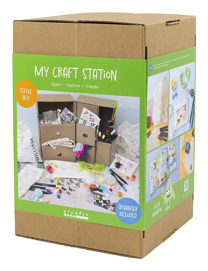 Creativ Company Bastel-Box Organizer – Bastelset – Textil-Deko – ab 4 Jahren
