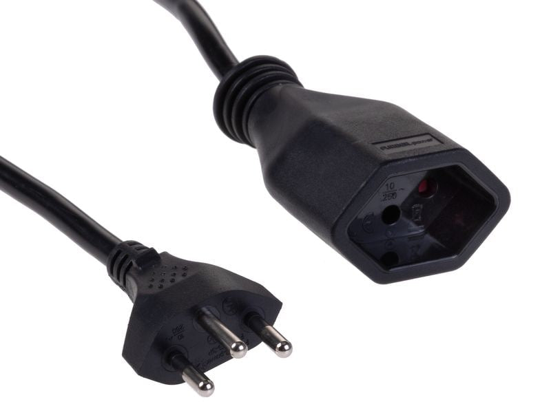 Furber. Verlängerungskabel – T12–T13, 2 m, 3×1 mm², Schwarz