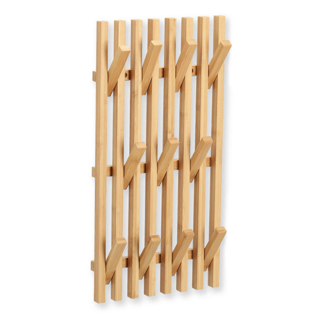Zeller Present Wandgarderobe – 11 Haken, Bambus, Braun, 3,5 × 25,5 × 50 cm