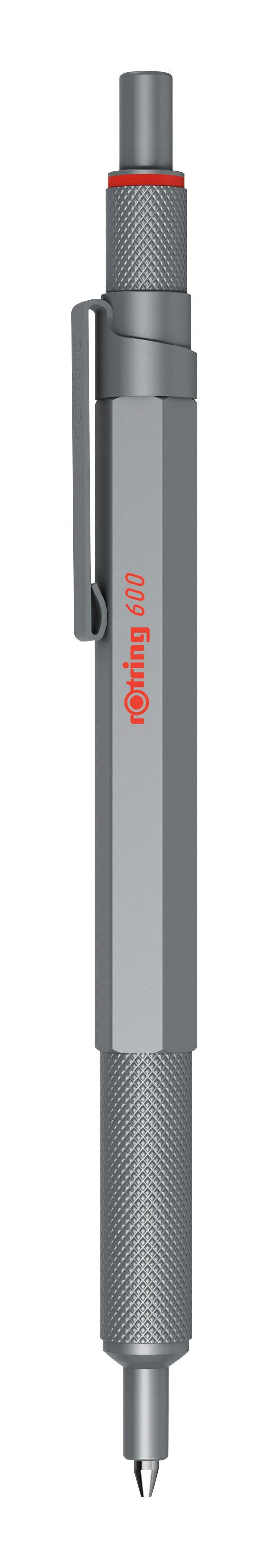 Rotring 600 – Gelschreiber, Druckmechanik, Medium, Metallic, Schwarz