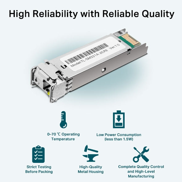 TP-Link SM321A-2 SFP-Transceiver – 1,25 Gbit/s, Single-Mode WDM (BX), LC (UPC), 1000 m, 1550/1310 nm