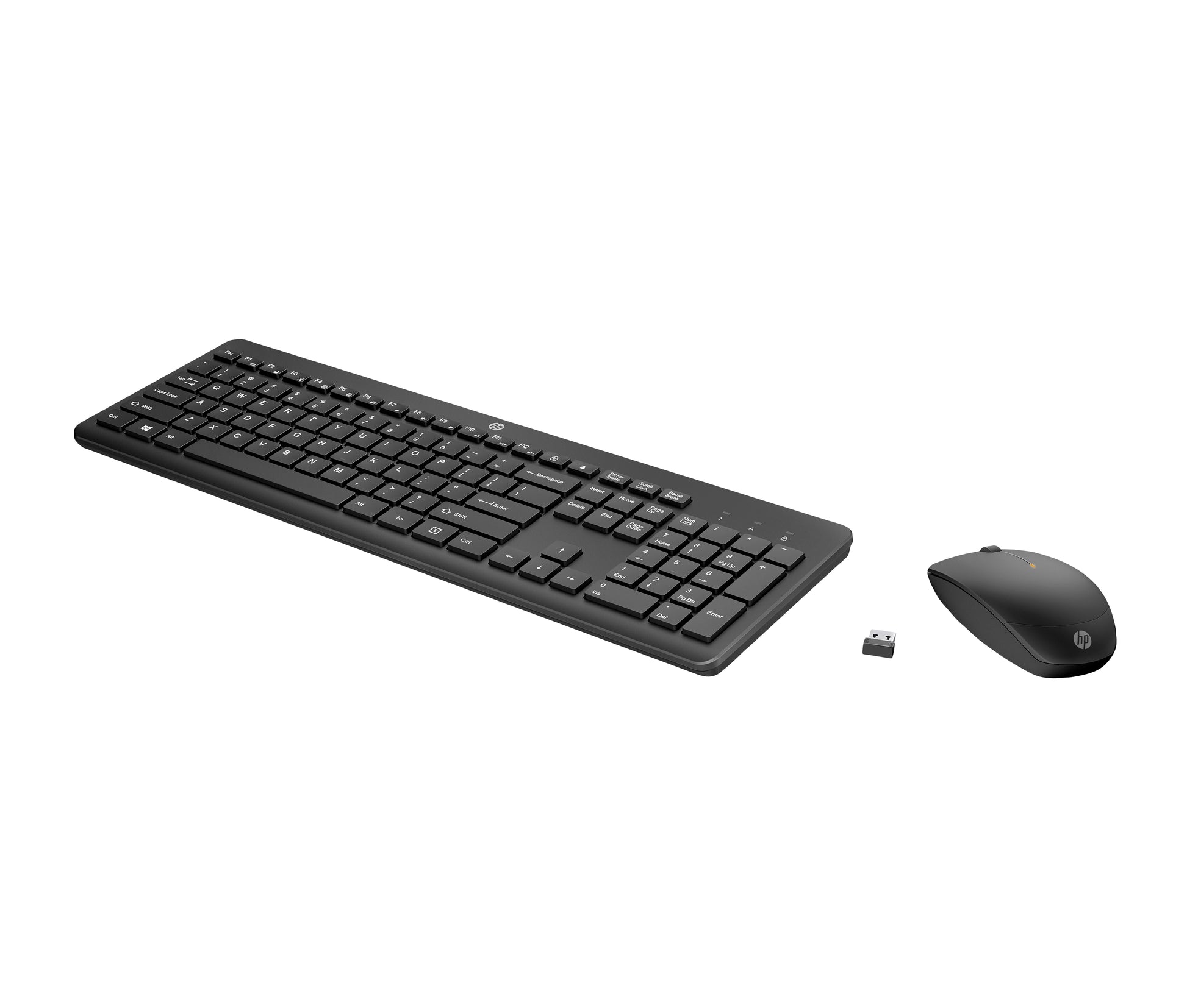 HP 230 – Tastatur- und Maus-Set – RF 2,4 GHz, Full-Size, Membran, Schwarz, für Windows & Mac