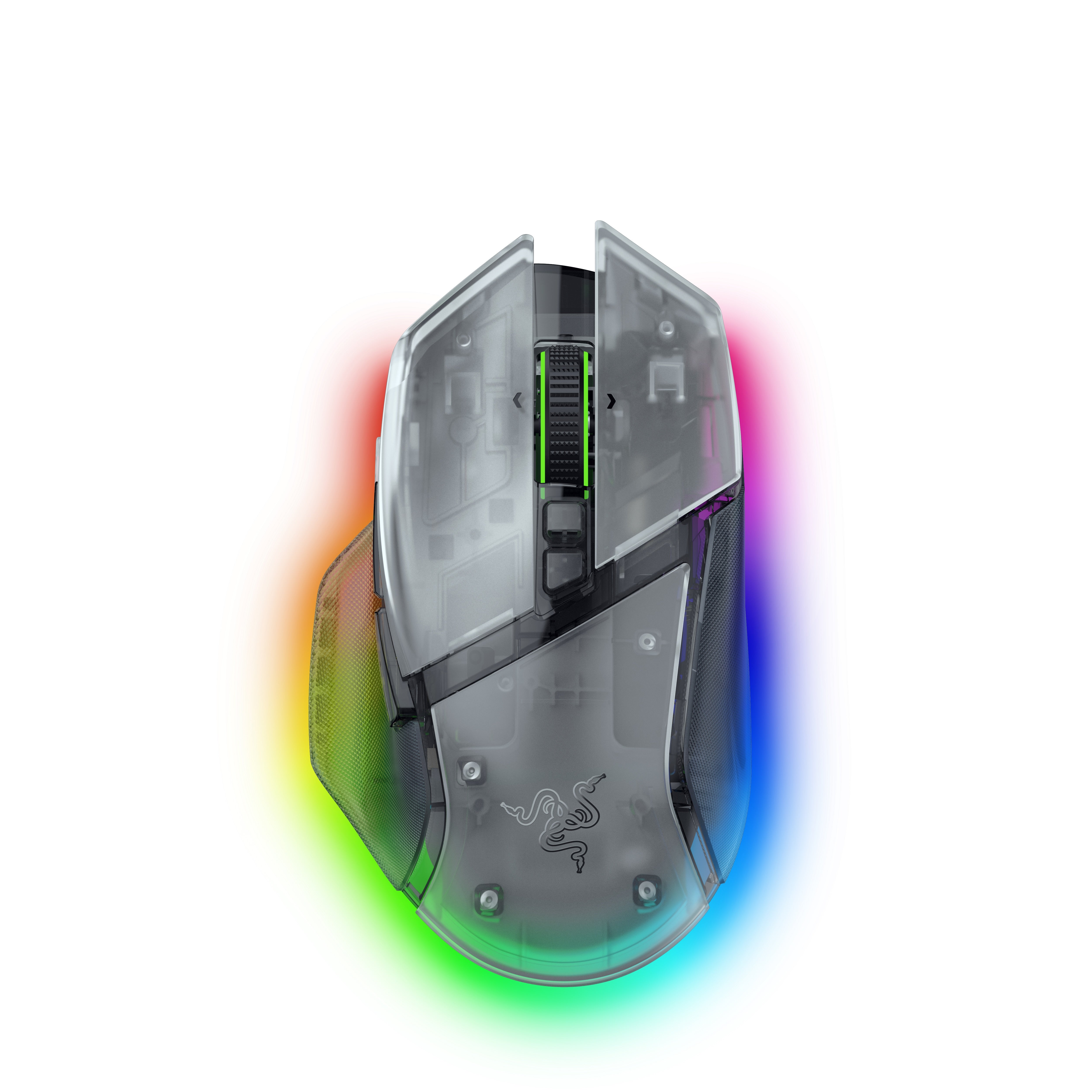 Razer Basilisk V3 Pro – Gaming-Maus – Kabellos (Bluetooth/2,4 GHz), 35000 DPI, RGB-Beleuchtung, Rechtshänder, Weiss