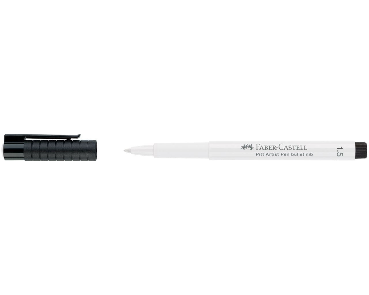 Faber-Castell Pitt Artist Pen Pigment Marker – Rundspitze, 1,5 mm, pigmentiert, wasserfest, weiss