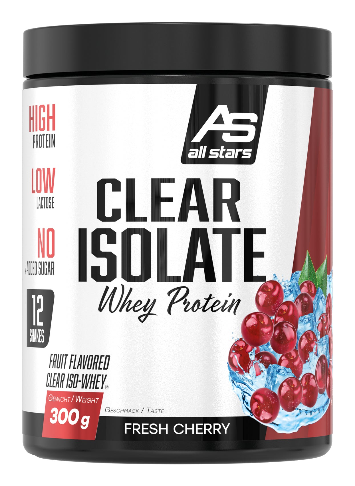 ALL STARS Fitness Products All Stars Whey Protein Clear Isolate Kirsche – glutenfrei – 300 g