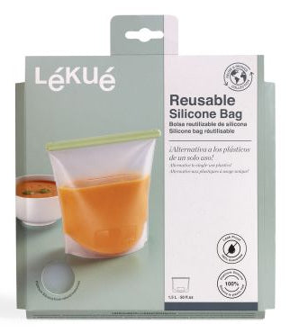 Lékué Vorratsdose 1,5 L, 21 × 1,6 × 20 cm, Silikon, grün
