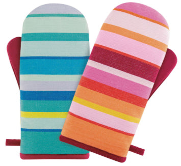 REMEMBER Ofenhandschuhe 14 × 29 cm, Baumwolle/Polyester, 2 Stk., Mehrfarbig, für Grill