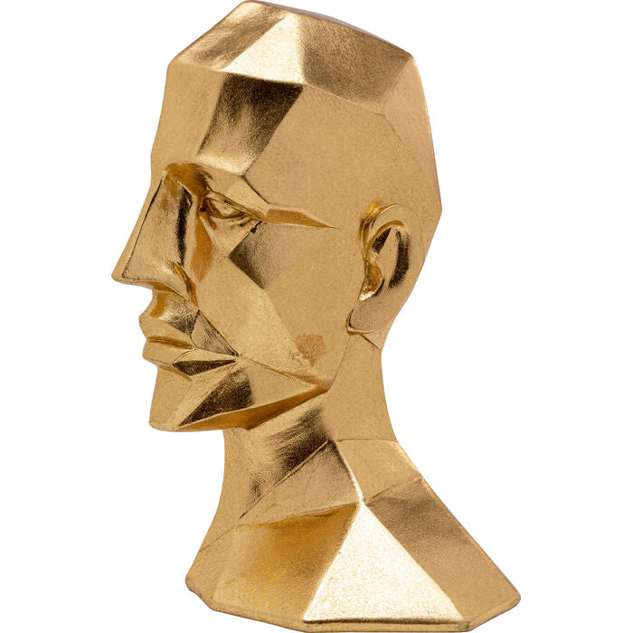 KARE Face Buchstütze – 16 × 24 × 11,5 cm – Polyresin, gold – 2-teilig