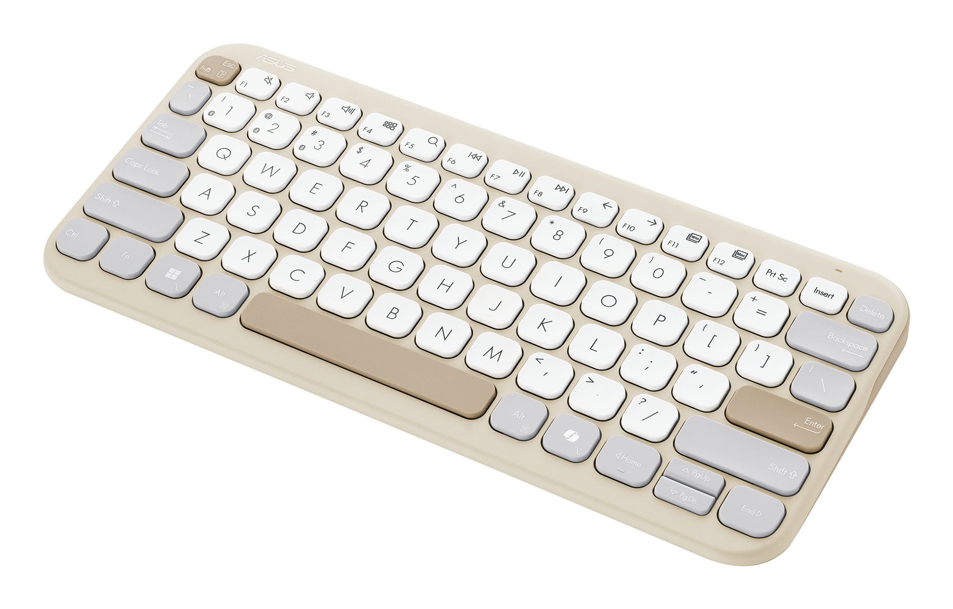 ASUS Marshmallow KW100 – Tastatur 75% – Schere – Bluetooth – QWERTZ (DE) – ohne Ziffernblock