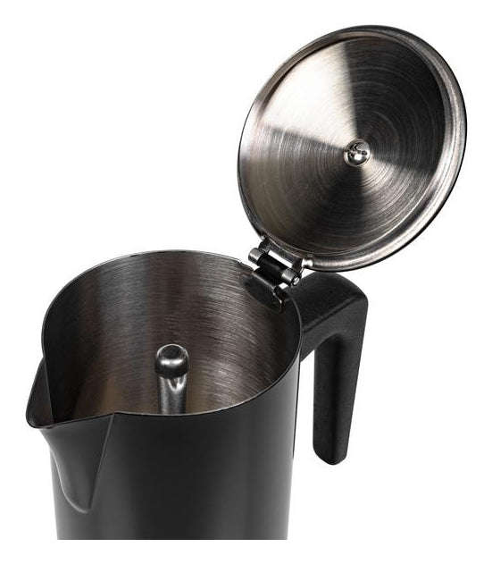 Furber. Furber – Mokka-Kanne 300 ml, Ø 10,5 × 22,5 cm, Edelstahl, Schwarz, für Induktion