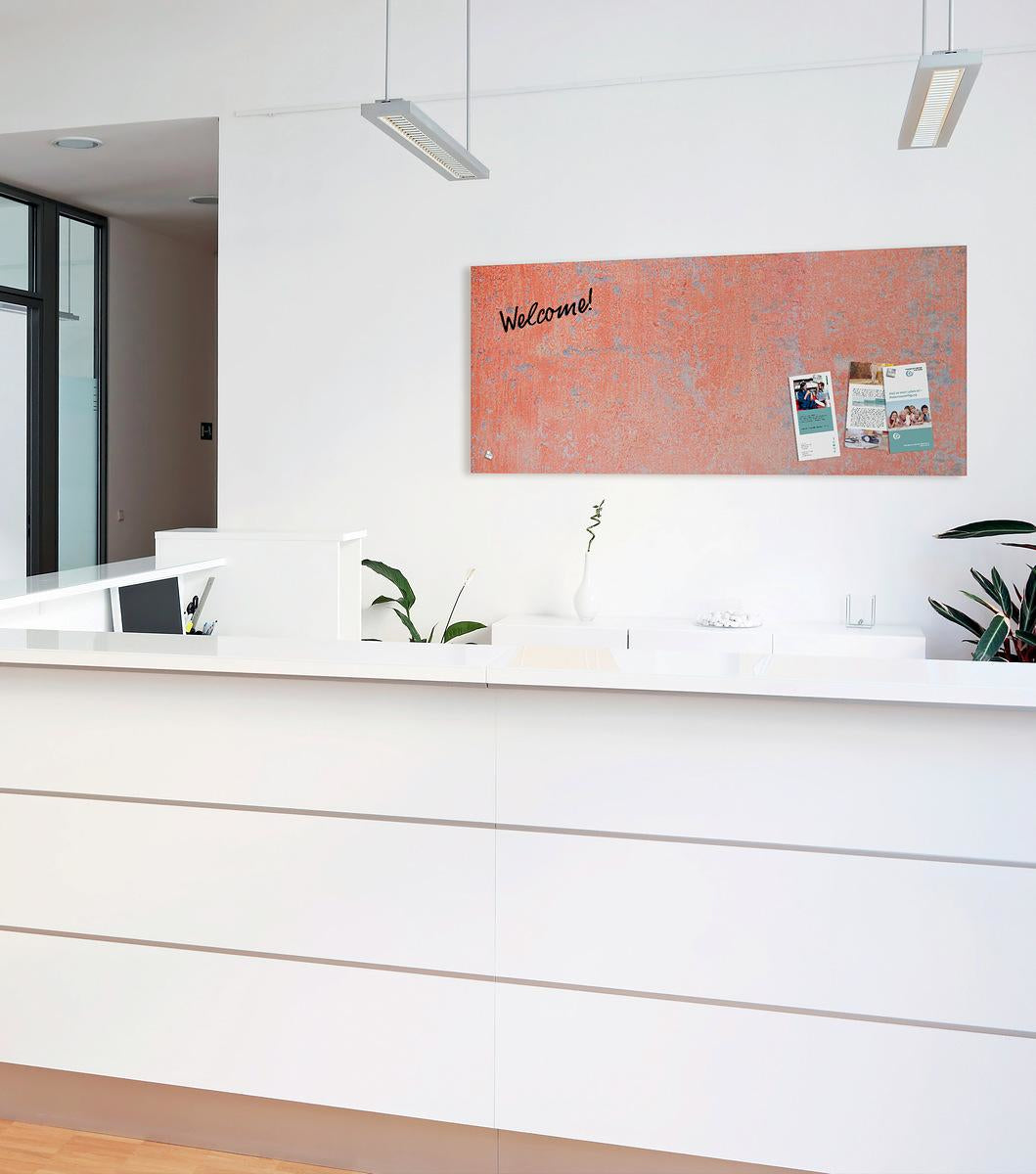 Sigel Whiteboard – 130 × 55 cm, Glas (matt), magnetisch, Wandmontage, inkl. SuperDym Magnetwürfel