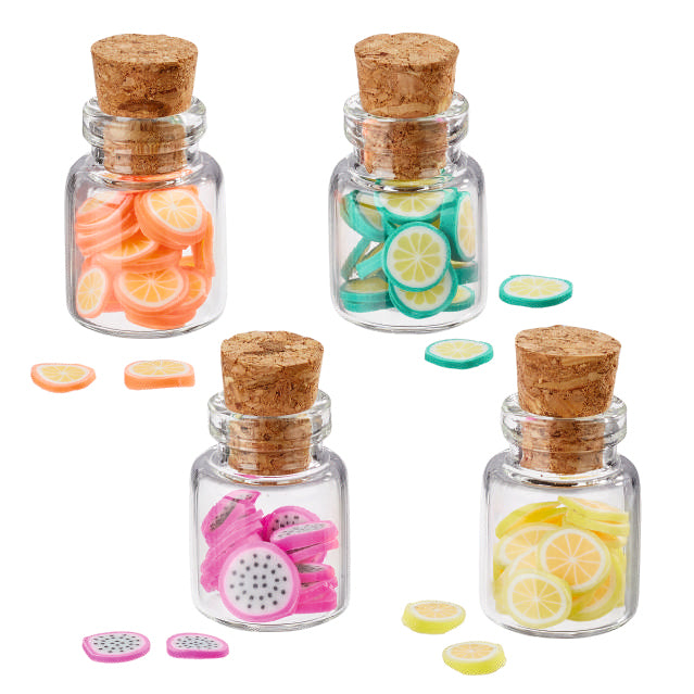 HobbyFun Shaker-Kuppeln, Früchte, 13 mm × 22 mm, Set à 4