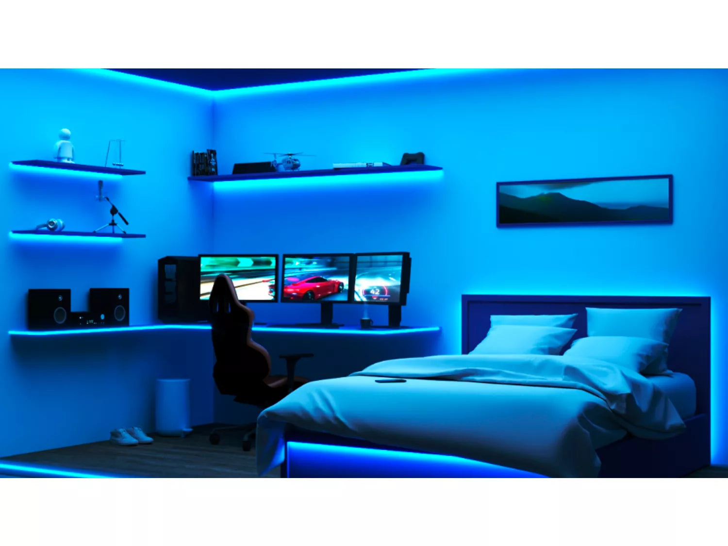 WiZ LED-Strip – 30 m, 1350 lm, 22 W, RGB, dimmbar, WiFi, für HomeKit, weiss