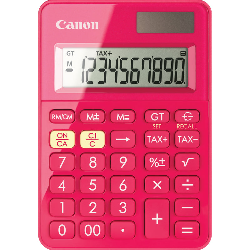Canon Tischrechner LS-100KB – 10-stellig – Solar/Batterie – Pink