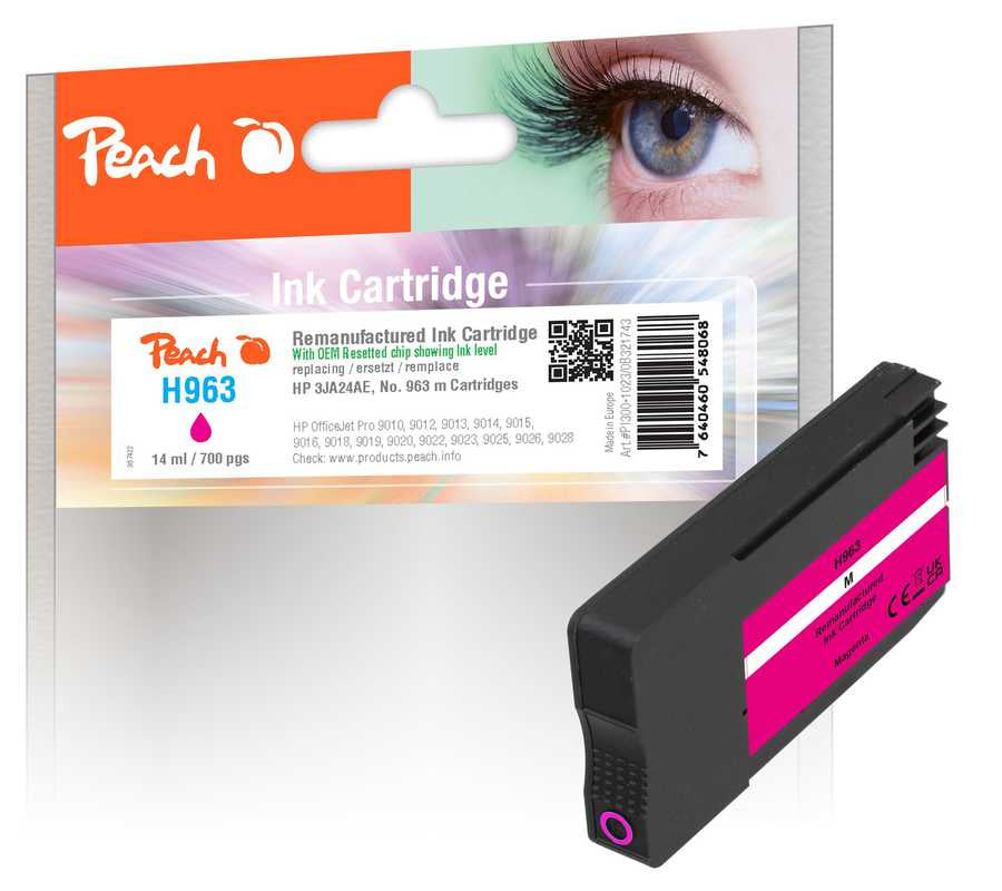 Peach 3JA24AE Magenta Tintenpatrone (Kompatibel) – 700 Seiten – für HP OfficeJet Pro 9010/9012/9013 …