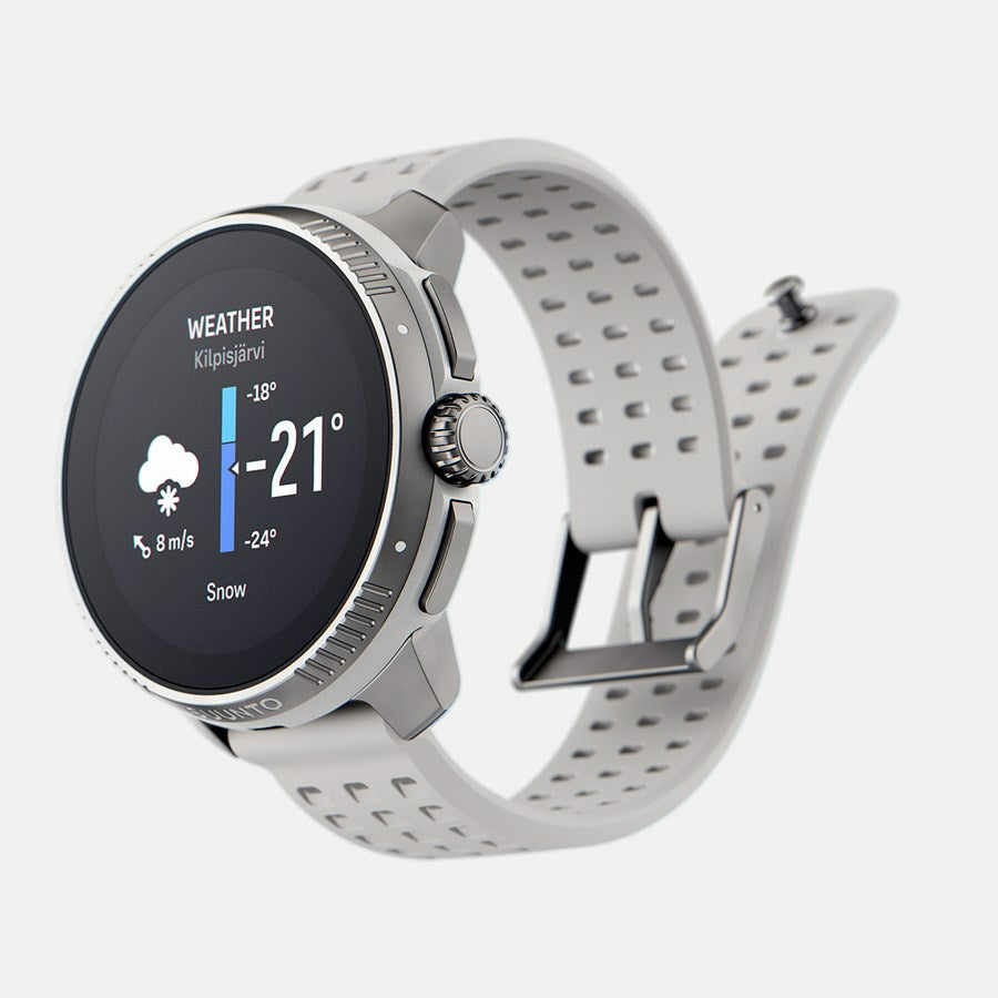 Suunto Race 49 mm GPS – Stahl Weiss, Sportband Birke, 100 m