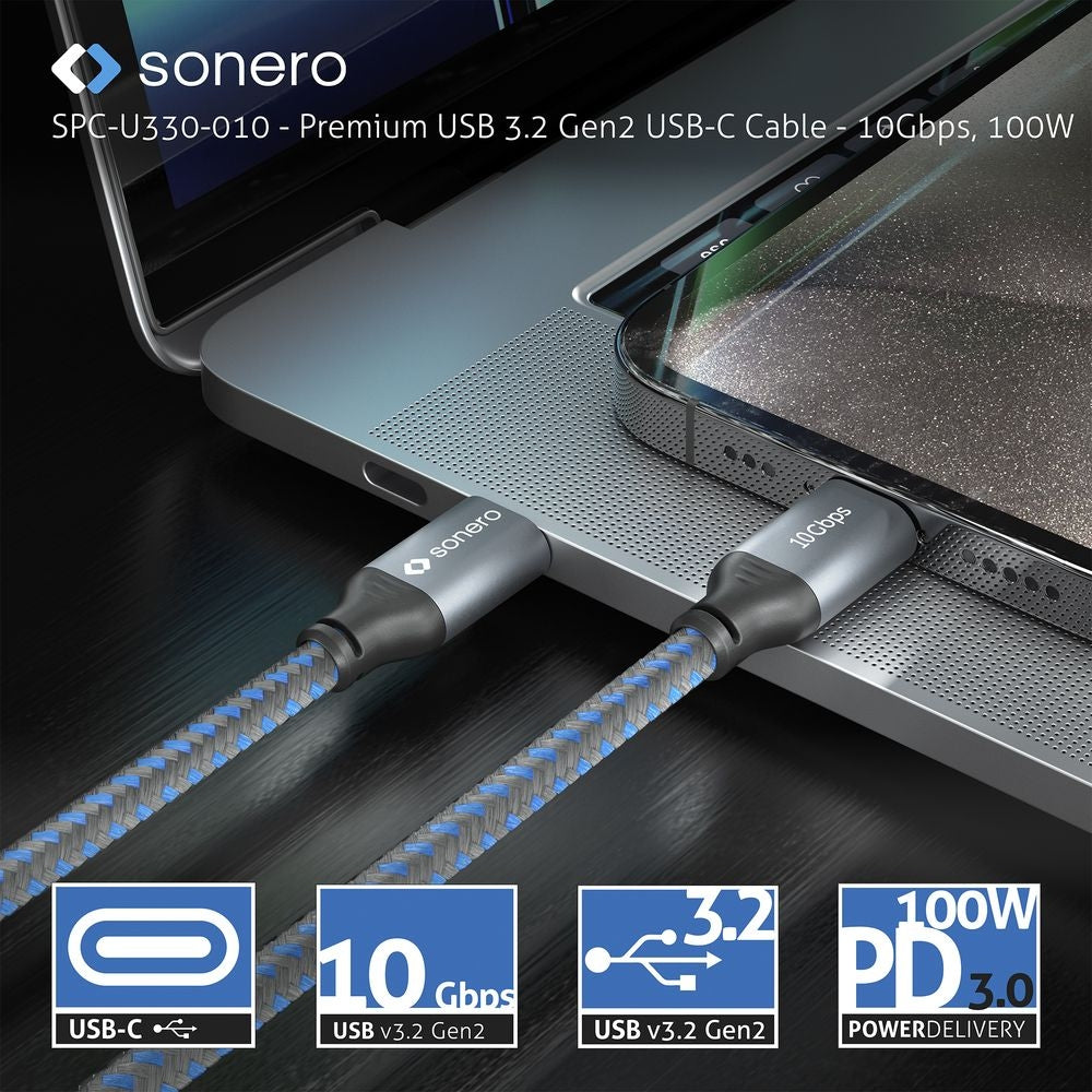 Sonero – USB-Kabel, USB-C zu USB-C, 1 m, USB 3, Lade-/Datenkabel