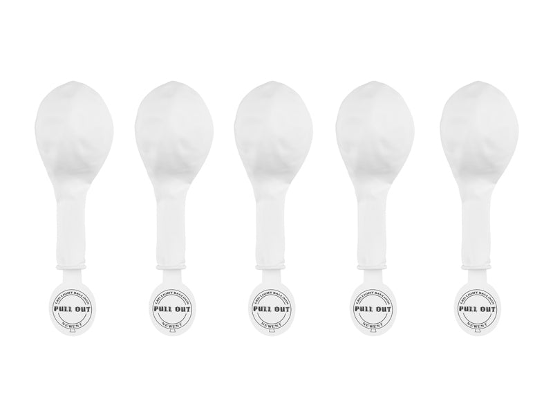 PartyDeco Geburtstagsluftballons – Weiss – Ø 30 cm – Latex – 5 Stk – LED (mehrfarbig)