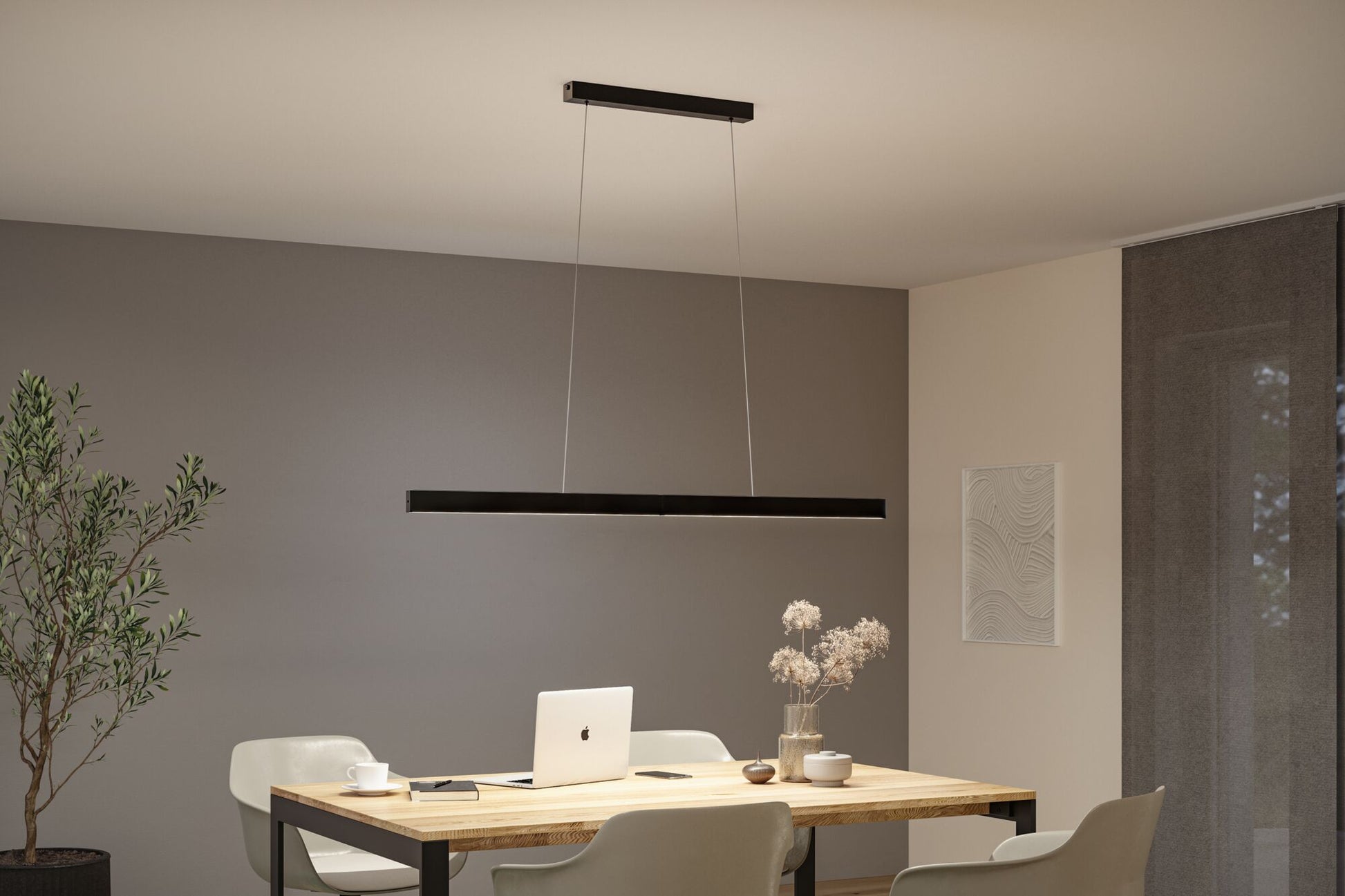Paulmann Pendelleuchte Aptare – 180 × 5 × 150 cm, 4100 lm, 16,5 W, 2700 K, dimmbar, schwarz