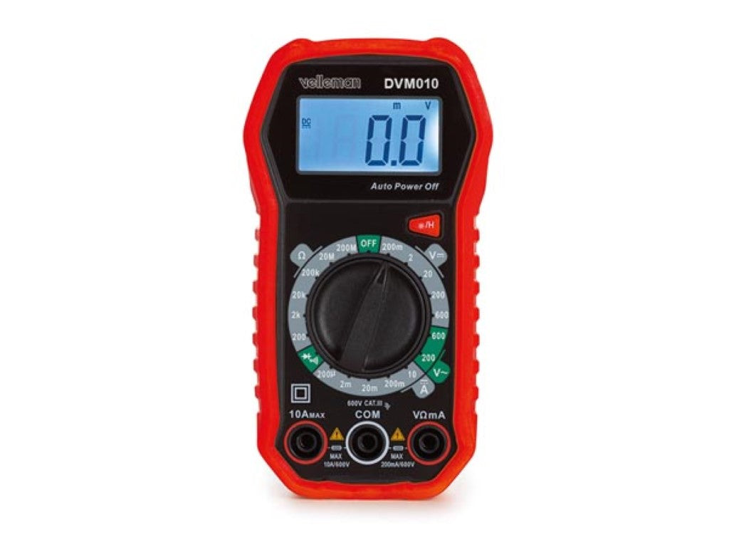 Velleman 469860 – Multimeter – 0,1–600 V AC, CAT III 600 V, Hintergrundbeleuchtung