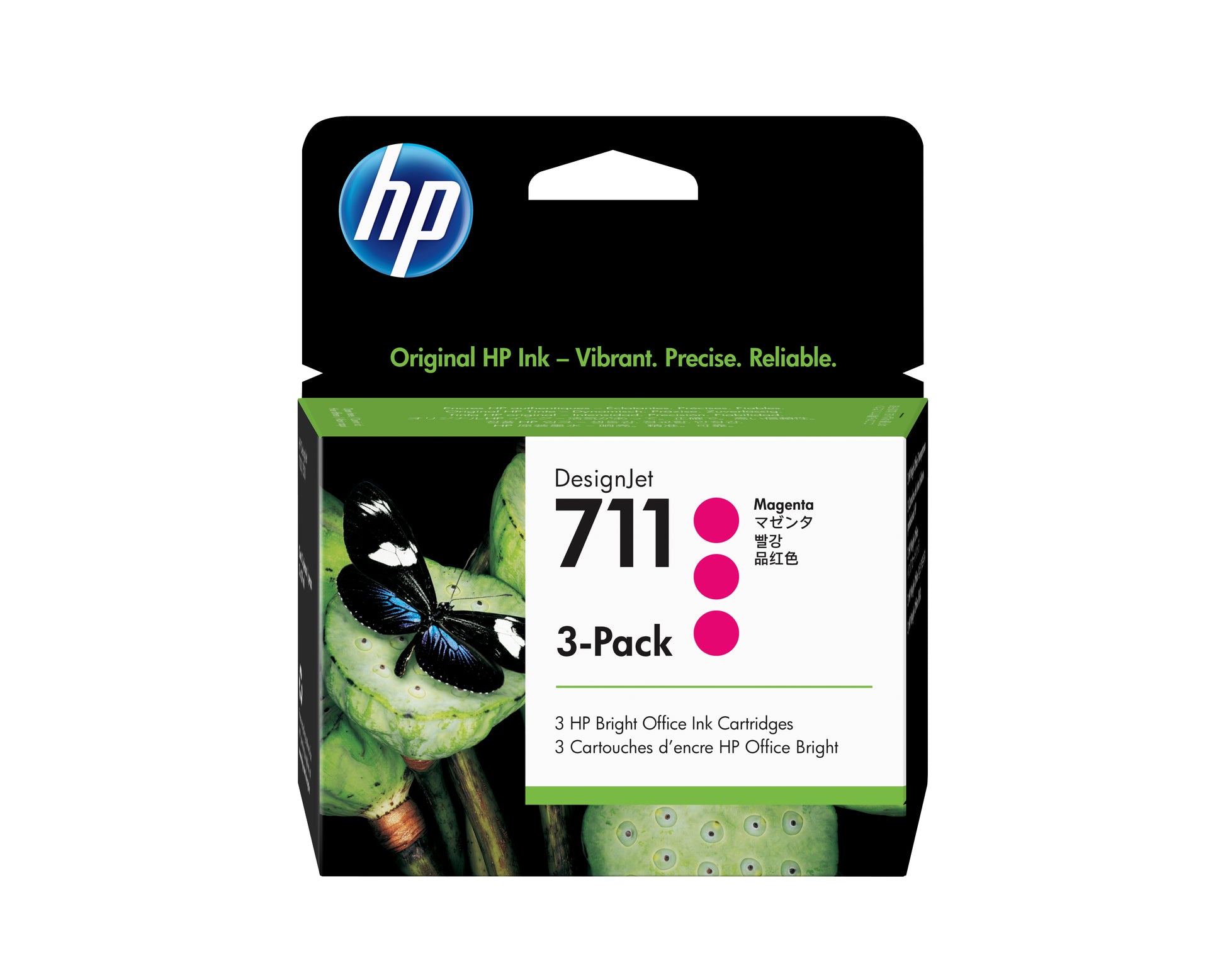 HP Tintenpatronen-Multipack 711, Magenta, 3er-Pack – für Inkjetdrucker/Multifunktionsgeräte