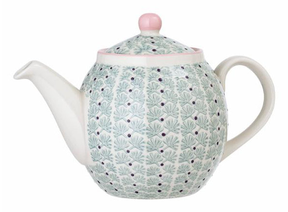 Bloomingville Teekanne – 1,2 l, Ø 14,0 cm, H 16,0 cm, Steingut, mit abnehmbarem Deckel