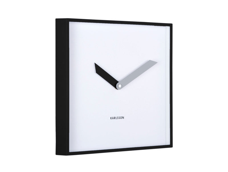 Karlsson Wanduhr – Analog, 28,3 × 28,3 × 4,1 cm, Schwarz, Kunststoff