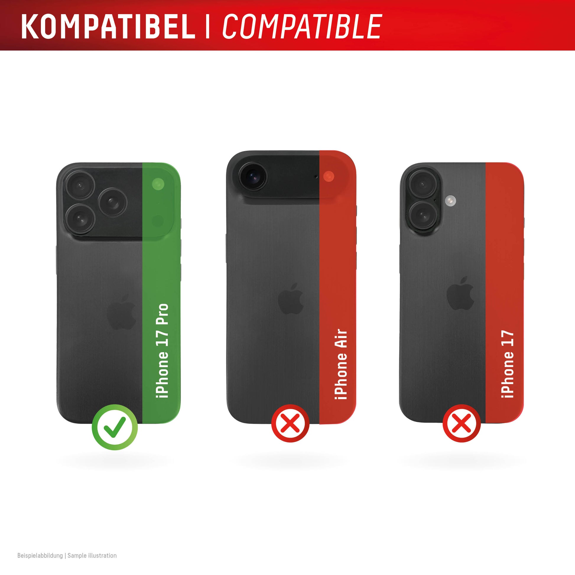 E.V.I. Displayschutz (Panzerglas), Full Cover – für iPhone 17 Pro
