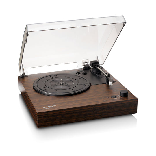 Lenco LS-15WD – Plattenspieler (Riemenantrieb), Bluetooth, Phono-Vorverstärker, 33⅓/45 – Braun