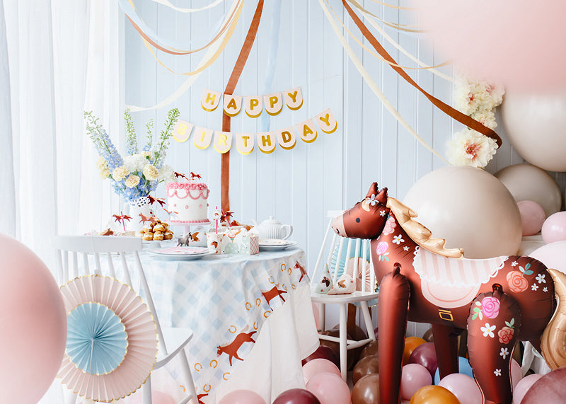 PartyDeco Folienballon Pferde – Braun – 97 × 103 cm – 1 Stk