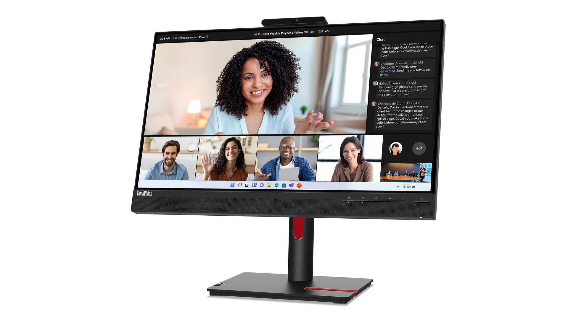 Lenovo ThinkVision T24mv-30 TS – Monitor, 23,8" 1920 × 1080 (Full HD), IPS