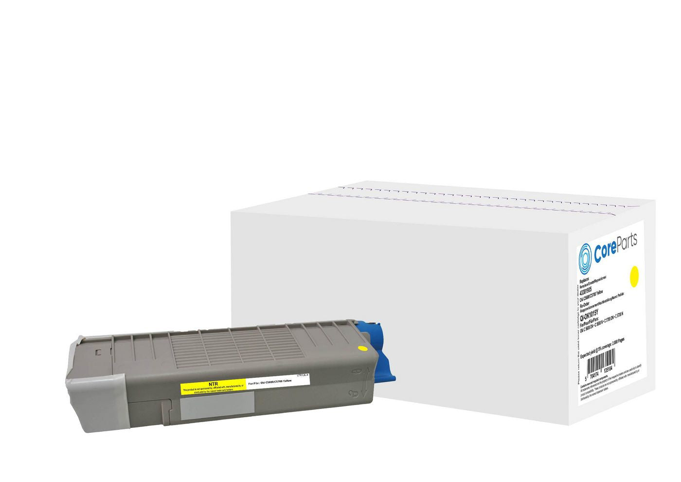 CoreParts Toner 43381905 – Gelb, 2000 Seiten – für Oki C5600/C5700