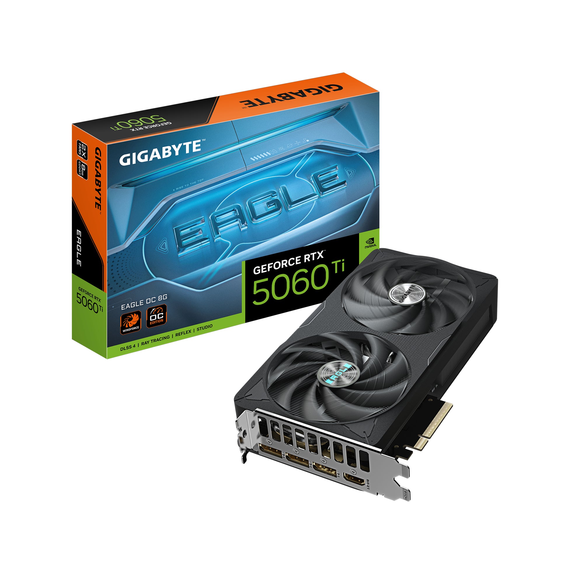 GIGABYTE GV-N506TEAGLE OC-8GD – PCIe Grafikkarte – 3×DisplayPort, 1×HDMI, PCIe 5.0 x8, 8 GB GDDR7, 1×8-polig, 13