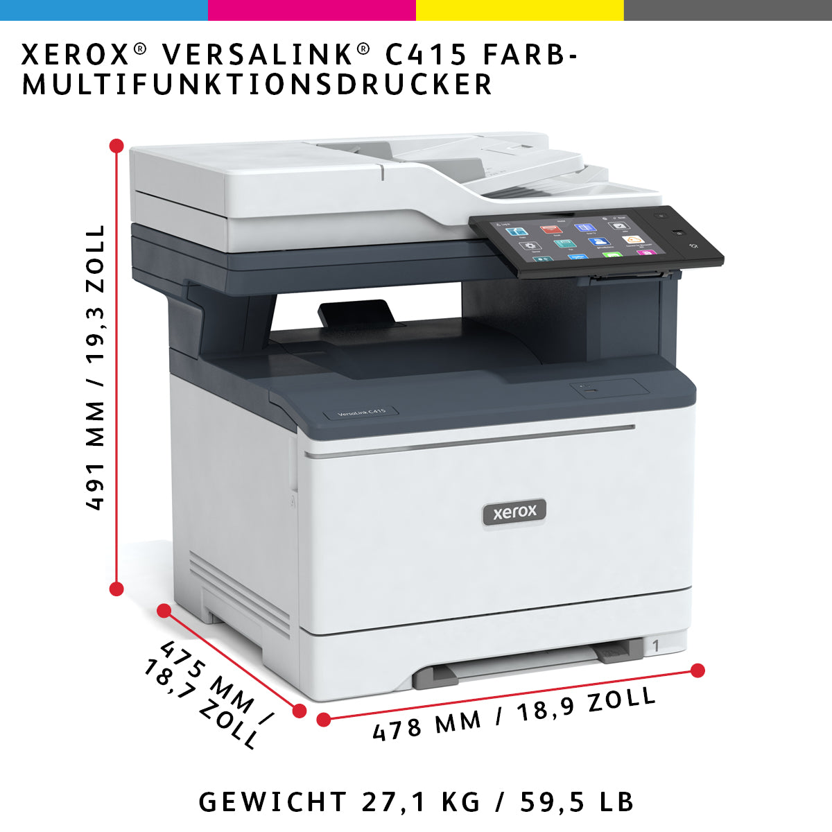 Xerox VERSALINK C415 – Farbiger Laser-MFP A4, 4-in-1 – Duplex – 40 S./Min. S/W