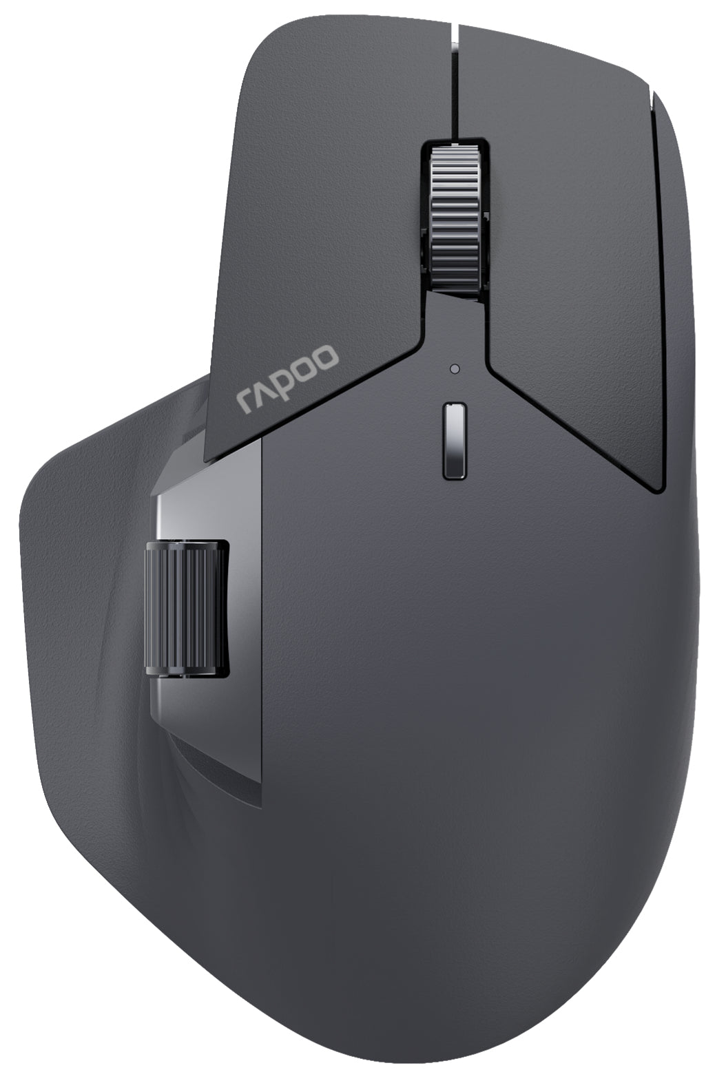 Rapoo MT760L Ergonomische Maus – kabellos, Bluetooth + 2,4 GHz, USB-C, für Rechtshänder, Daumentaste, schwarz