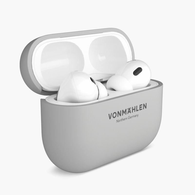 Vonmählen Thin Case – Schutzhülle – für Apple AirPods (2. Generation) – Hellgrau – Kabelloses Laden