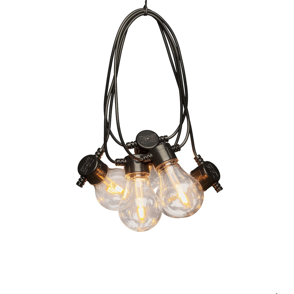 Konstsmide Solar-Lichterkette – Bernstein, 1800 K – IP44 – Timer, dimmbar, Fernbedienung – Schwarz, Kunststoff