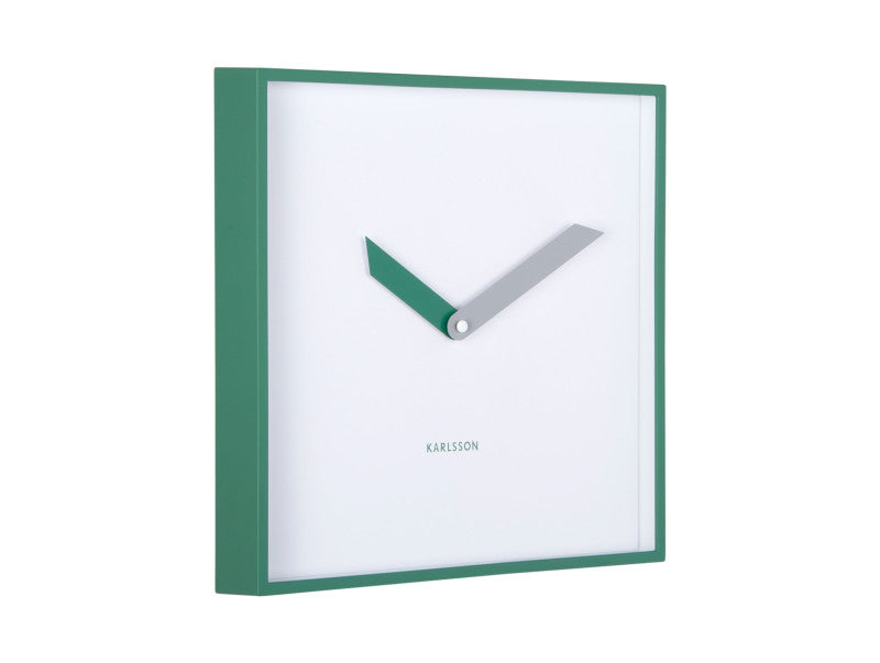 Karlsson Cool Retro Cuadrado Wanduhr – Analog, 28,3 × 28,3 × 4,1 cm, Grün, Kunststoff
