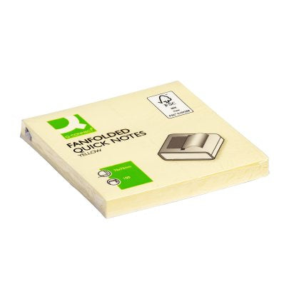 Q-Connect Haftnotizen – 76×76 mm – Gelb, 100 Blatt, Z-Faltung, FSC