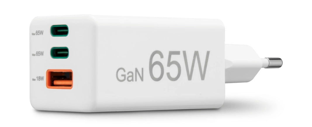 Hama 00201996 USB-Desktop-Ladegerät 65 W – USB-C×2, USB-A×1 – PD, QC 2.0/3.0 – Weiss