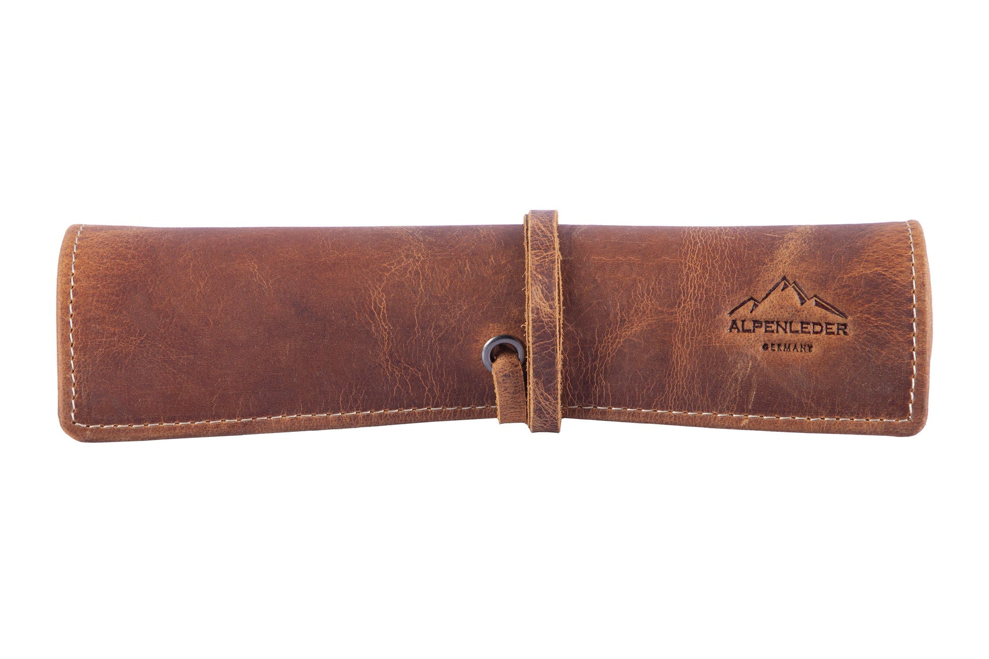 Alpenleder Etui Stifterolle, leer – braun/hellbraun – Leder